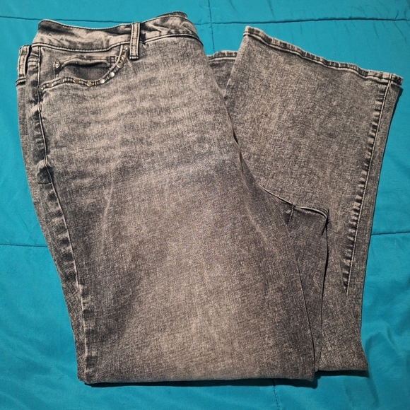 NWOT Womens Rebecca Minkoff Jeans 20W Blacked‎ Distressed Acid Washed - Picture 1 of 5
